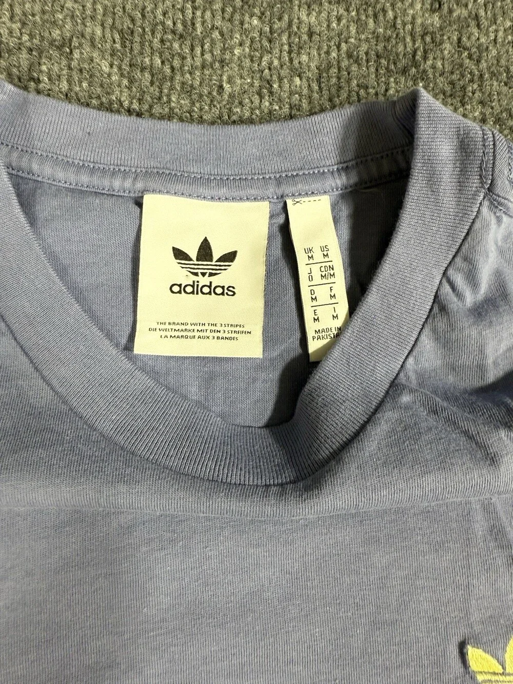 Adidas Originals Trefoil Logo T Shirt Blue Mens Medium Short Sleeve Cotton Tee